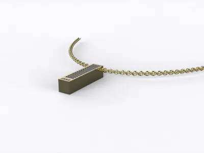 Modern Love Pendant 3D Model with  Stones 3D print model