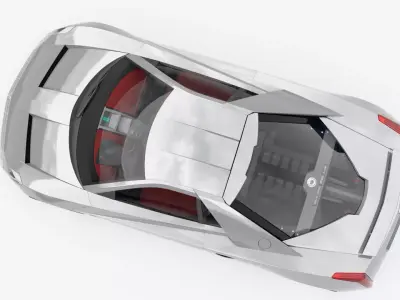 Cadillac Cien Concept 2002 Low-poly 3D model