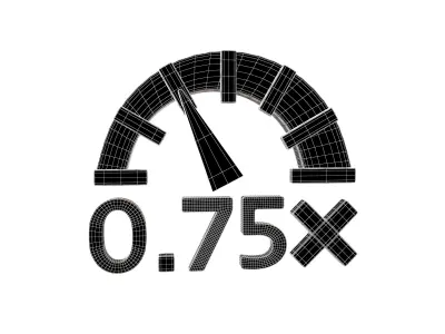 Speed 0 point 75 Symbol v1 002 Low-poly 3D model