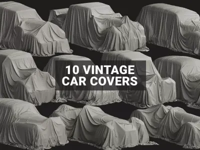Vintage Car Cover Collection 3D model