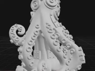 Mechanical octopus Sculpture 3D print model
