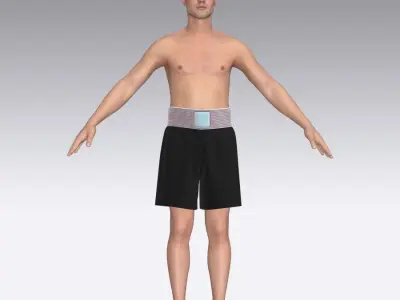 Marvelous Designer boxing shorts male Low-poly 3D model
