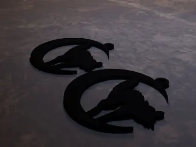 cat earring 3D print model