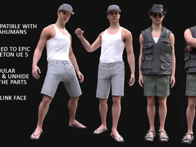 Mens Summer Outfits 3D Model Collection