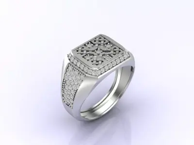 Print Ready STL 3DM  Gents Rings Diamond Men Ring  3D print model 173
