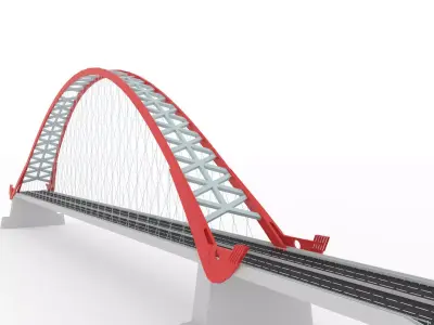 Bridge Bugrinsky Stylized low poly  Low-poly 3D model