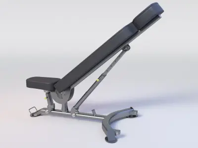 FLAT-INCLINE BENCH - Professional 3D Gym Model Low-poly 3D model