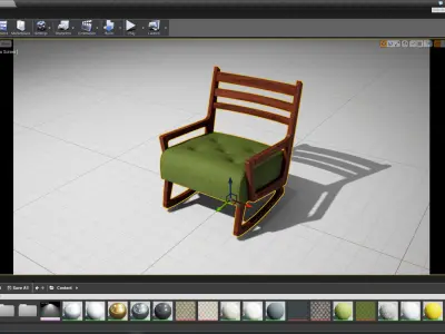 Oliver Armchair UE4 Low-poly 3D model