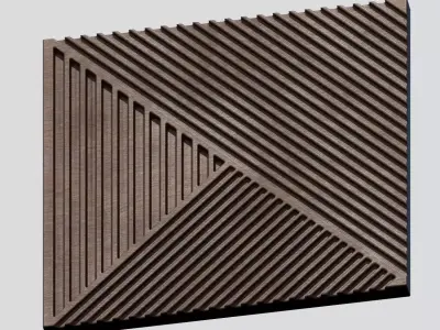 panel for CNC wood carving 3D model