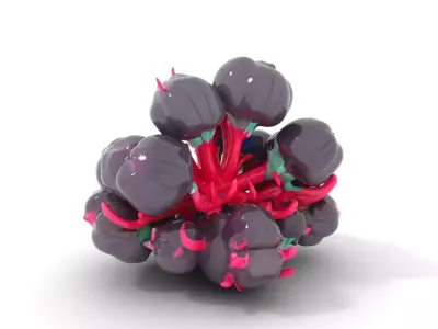 Vibrant Alien Flora model pack Low-poly 3D model