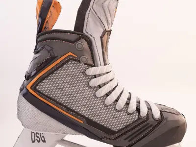 Metal and Plastic Hockey Ice Skate Low-poly 3D model