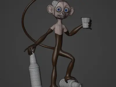 Doug the Fully Rigged Fully Customizable Capuchin Monkey 3D model