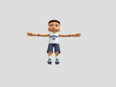 Sports Basket ball Player Boy Low-poly 3D model
