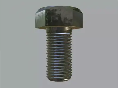 Collection of Steel Stained M3 to M12 Hex Bolts PBR 4K Textures