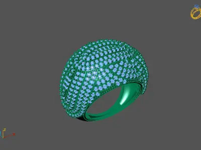 STL 3DM Print Ready Women Diamond Ring Lightweight Printable  3D print model 14