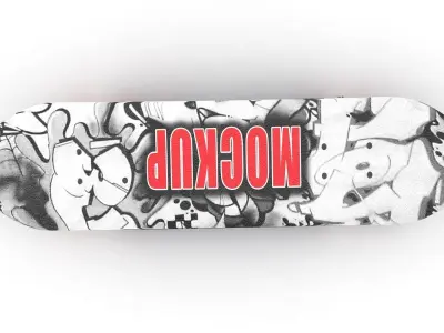  Classic Skateboard black label Mockup 3D model