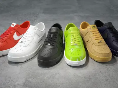 Nike Air Force 1 low collection 3D Model Pack