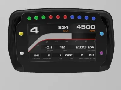 Racing EFI Dash Display for Scale autos and dioramas 3D print model