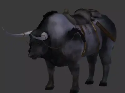 Bull Low Poly with horns Low-poly 3D model