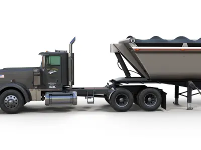 Freightliner Classic  dump trailer Low-poly 3D model