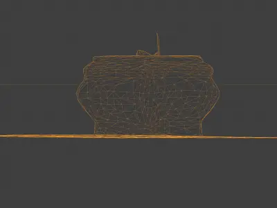 Photorealistic 3D scan of concrete abandoned empty planter Low-poly 3D model