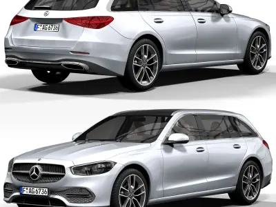 benz C Class estate 2021 3D model