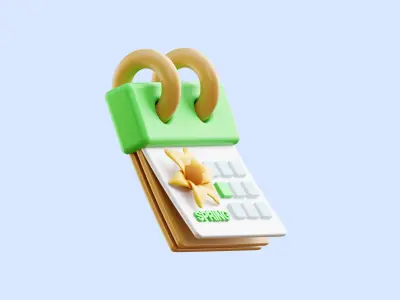 Spring Season 3D Illustration Low-poly 3D model