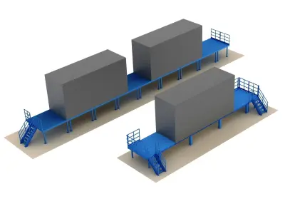 Modular industrial metal platforms 3D model