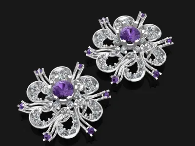 Cocktail Diamonds Earrings 3D print model purchase