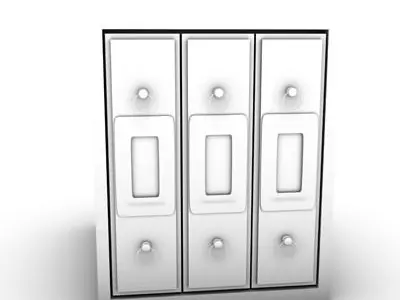 Archivador metal cabinet with four drawers 3D model