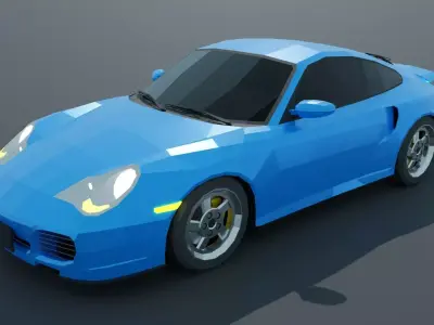Porsche 911 Turbo 996 Low-poly 3D model