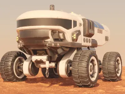 Mars cargo rover concept Low-poly 3D model