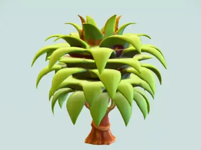 artificial decorative potted plant 3D Game Ready Model 3D model