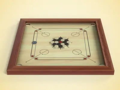 Carrom Board Low-poly 3D model