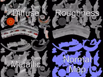 Futuristic Engine Core model pack Low-poly 3D model