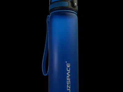 Blue plastic sport bottle 3D model