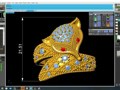 Luxury Snake Ring 3D Jewelry Model 3683 3D print model