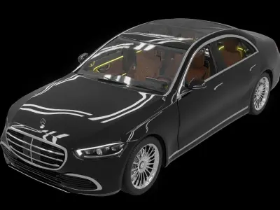 Mercedes Benz S class  with Interior 3D model