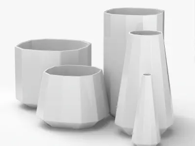 Tiffany vase collection 3D model