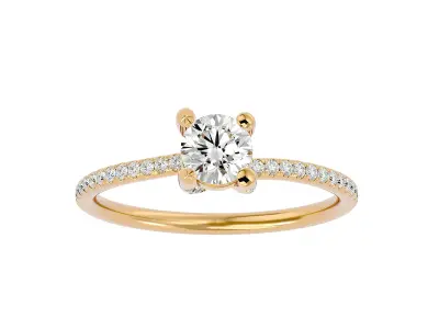 Solitaire ring model 3D print model 8