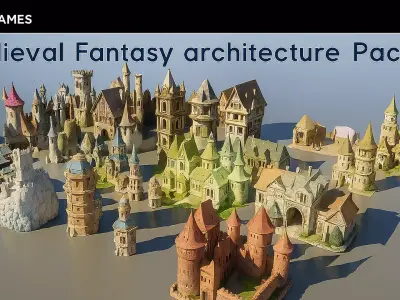 Medieval Fantasy Architecture Pack 1 3D model