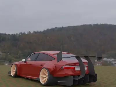 Spoiler   Splitter  Sideskirt            Car not Included Low-poly 3D model