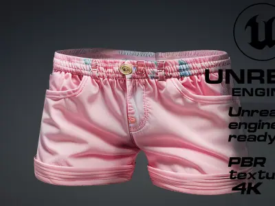 Pink Short PBR 4k  Low-poly 3D model