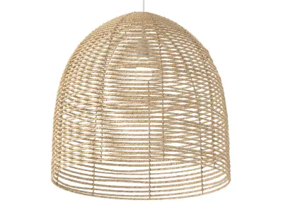 Beehive Chandelier with wicker lampshade Burke Decor 3D model