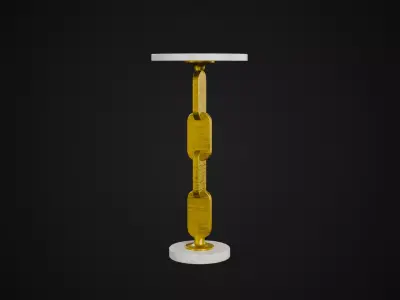 Brass and Marble Accent Table Low-poly 3D model