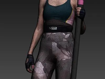 Stylized Fitness Character Low-poly 3D model