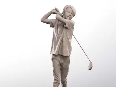 Markus 12497 - Boy Playing Golf Low-poly 3D model