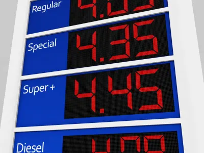 Gas station price sign totem low poly pack Low-poly 3D model