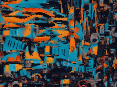 Retro Fighter Jet 3D Model Orange Scifi Aircraft Low-poly 3D model