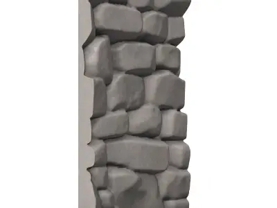 Primitive Fieldstone Wall Asset 3D print model